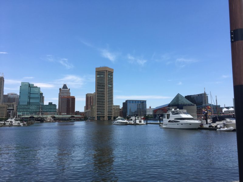 Baltimore,Marylandは綺麗な港街でした．